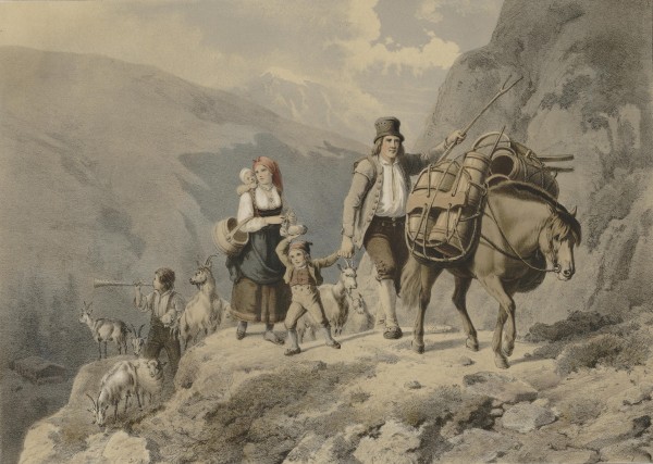A young family of shepherds Print